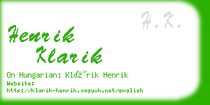 henrik klarik business card